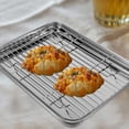 thumbnail image 3 of 1 Set Baking Sheet Pan with Wire Rack Stainless Steel Baking Pan Tray Toaster Oven Pans Tray with Cooling Racks for Kitchen Baking Cooking Accessories, 3 of 6