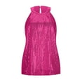 thumbnail image 1 of WEAIXIMIUNG Carnival Women's New Solid Color Sequin Micro Elastic Sequin Vest, 1 of 9