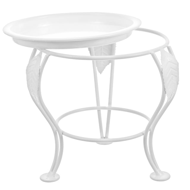 SHISUYAN White Multifunctional Flower Shelf Iron Succulent Plant Rack Receptacle Tray Floor-type Planter Base for Indoor Living Room Balcony