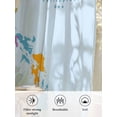 thumbnail image 6 of Sheer Curtains 84 inches Long, Modern Map Blue Sea Simplize Colorful Plate Light Filtering Sheer Window Curtains Rod Pocket Voile Drapes for Bedroom Living Room, 52"W x 84"L 2 Panels, 6 of 7
