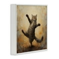 thumbnail image 4 of Stupell Industries Dancing Tabby Cat Animals & Insects Painting White Framed Art Print Wall Art, 12 x 12, 4 of 10