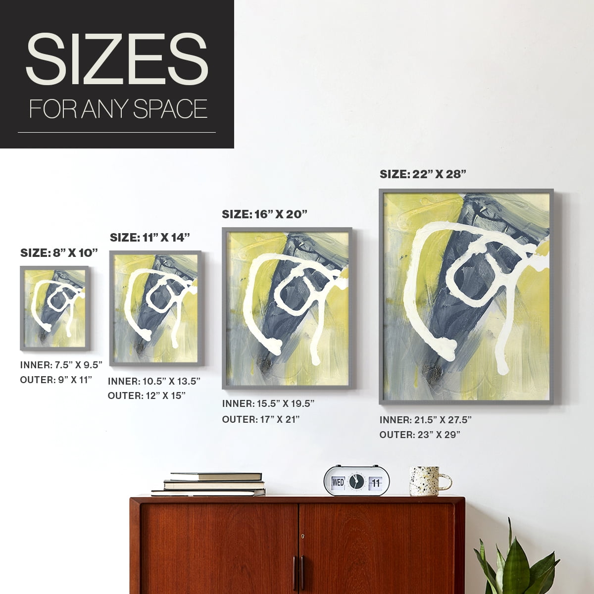 Delightful I Framed Print in Gray Solid Wood Framed Print No Nail Hanging