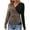 Grey, variant on tarylea Women Blouse Trendy V Neck Cross Front Tops Solid Color Long Sleeve Fitted Shirts Casual Dailywear Vacation Tops