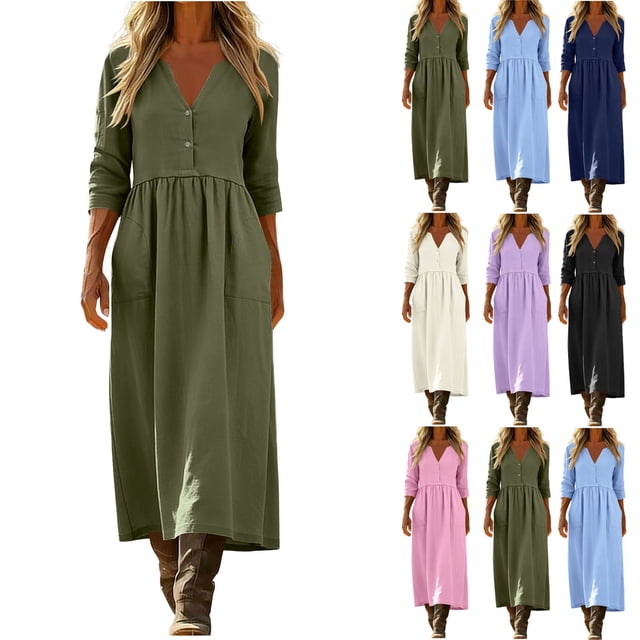 YFNNUP Robes en Coton et Lin pour Femmes Plissées Sans Manches Robe d'Été Légère Fluide Robes Maxi Robes d'Été de Plage avec Poches Rouge P