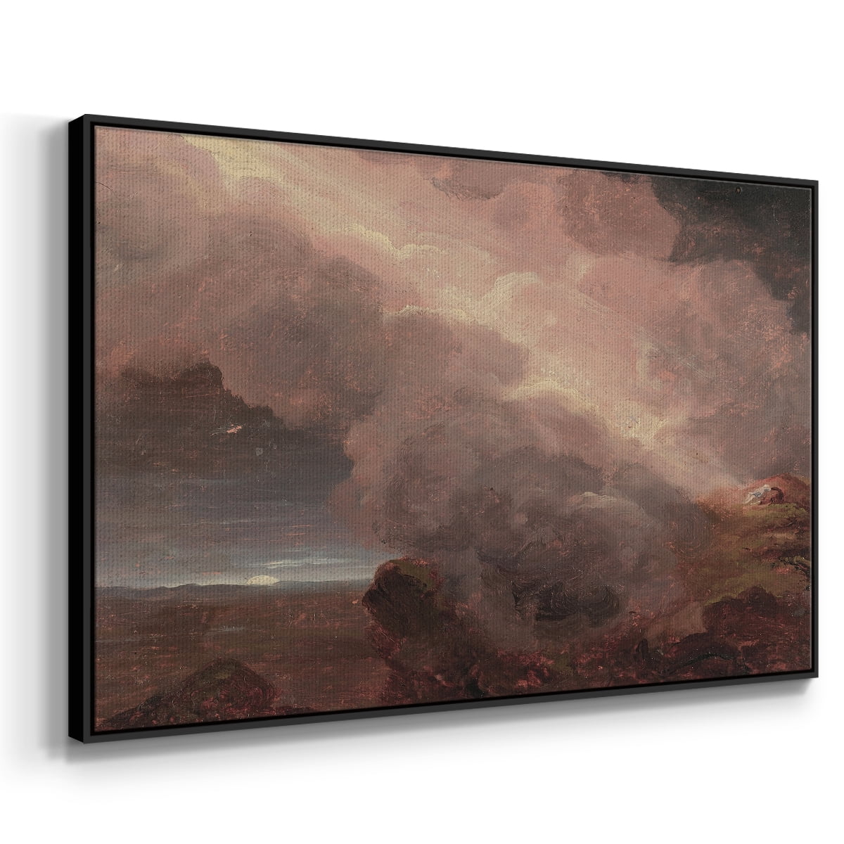 Vintage Landscape-CCCLXX By Wexford Home Framed in Black Wood Gallery Wrapped Canvas 27 in. x 41 in.