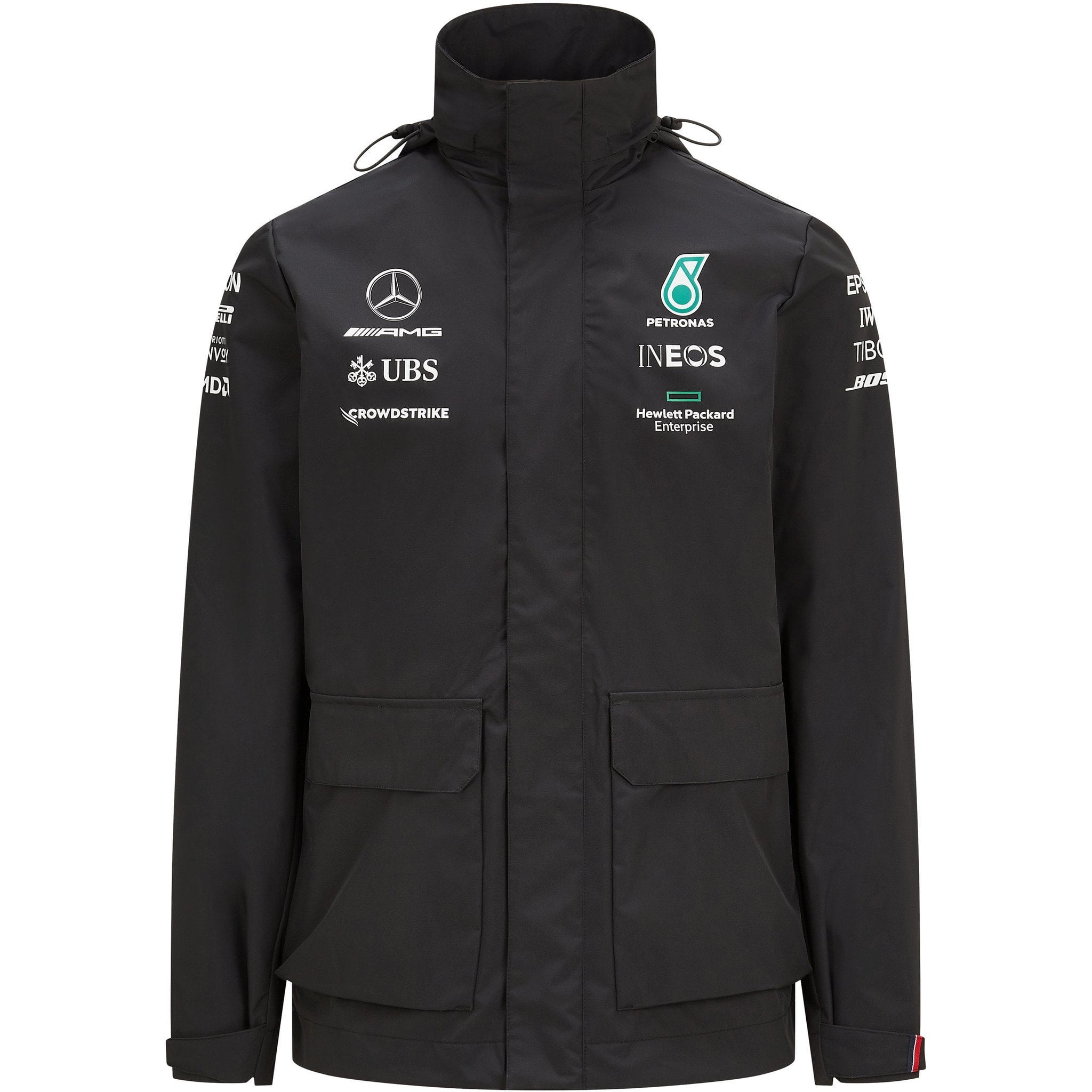 Mercedes Benz AMG Petronas F1 Men's 2021 Team Rain Jacket-Black ...