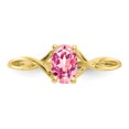 thumbnail image 5 of Primal Gold 10 Karat Yellow Gold Polished Geniune Pink Tourmaline Birthstone Ring, 5 of 7