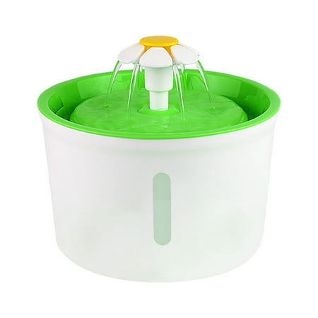 Topchances 54 oz. Pet Fountain, Automatic Dog Cat Water Fountain, Pet Drinking Bowl Filter, Visible Water Level, Filters included(Green, without Mat)
