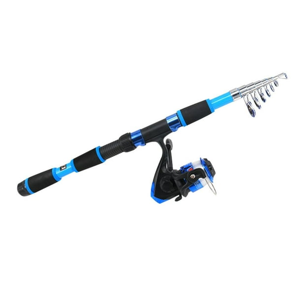 Luzkey Fishing Rod And Reel Combos Telescopic Fishing Pole Reels Cage For Fishing Travel Fishing 1.8m Blue Other
