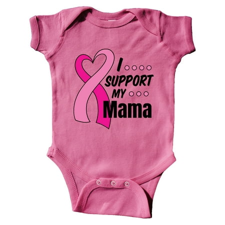 

Inktastic Breast Cancer Awareness I Support My Mama with Pink Ribbon Gift Baby Boy or Baby Girl Bodysuit