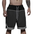 thumbnail image 2 of Maqroz Mens Basketball Shorts Athletic Gym Training Shorts with Pockets Striped Elastic Waist Drawstring Sportswear Running Workout Active Summer Casual Short Pants, 2 of 6