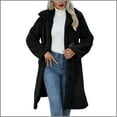 thumbnail image 5 of HTNBO Women's Winter Fuzzy Fleece Coats Open Front Faux Fur Long Jackets Lapel Long Sleeve Sherpa Outerwear Coat, 5 of 8