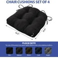 thumbnail image 2 of Chair Cushions for Dining Chairs Set of 4, Kitchen Chair Cushions, Chair Pads with Ties and Non Slip Backing, Tufted Memory Foam Seat Cushion 4 Pack, 15.5" x 15.5" x 4", Black, Halloween, 2 of 14