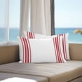 thumbnail image 4 of Outdoor Pillow Cover Red Ticking Vertically Stripe Set of 2 Waterproof Throw Pillowcases Simple Style White Decorative Patio Furniture Pillows for Couch Garden Indoor & Outdoor Use, 4 of 9