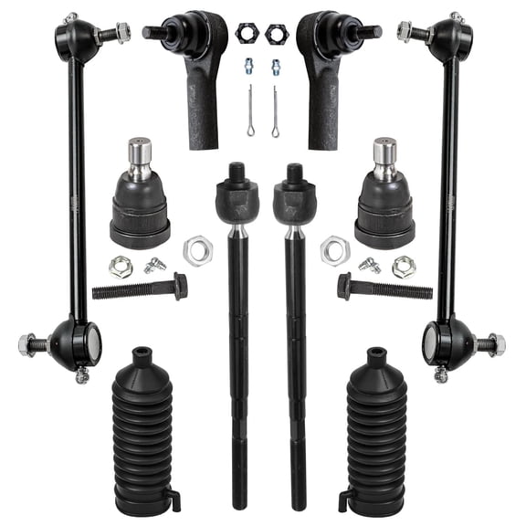 Detroit Axle - 10pc Front Lower Ball Joints Tie Rods Sway bars Replacement for Ford Escape Mazda Tribute