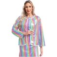 thumbnail image 6 of vastwit Womens Shiny Cardigan Long Sleeve Open Front Hemming Top Jackets Outerwear Colorful 180, 6 of 7