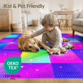 thumbnail image 4 of ODIKA 6'x9' Washable Area Rug Checkered Purple Gradient Sparkle Gaze Unicorn Motif Playroom for Queen Size Bedroom, Under Bed, Master Suite, Easy Care, Non-Shedding, 4 of 7