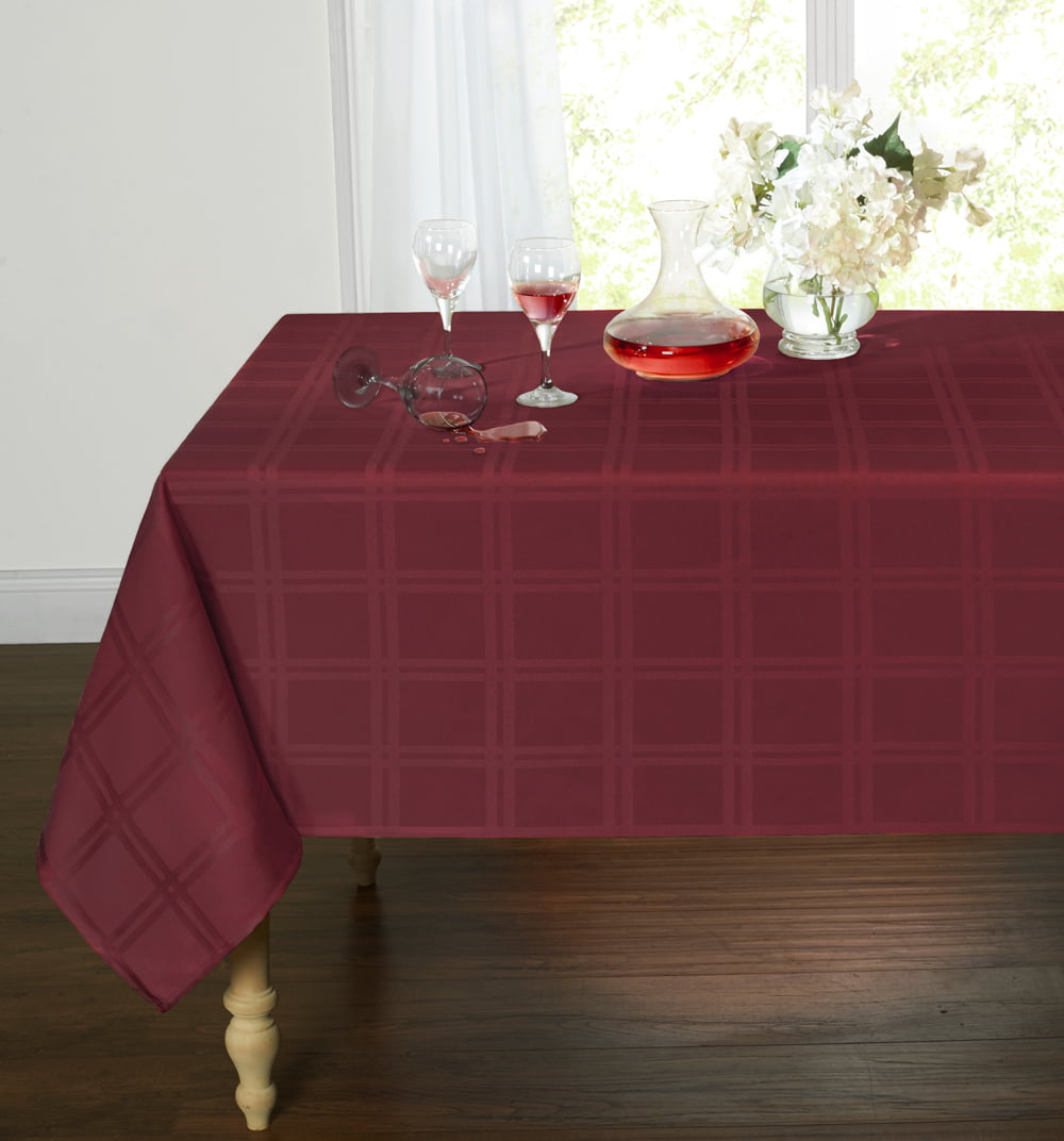 Assorted Colors Plaid & Tartan Stain Resistant & Spill-Proof Fabric Tablecloth 