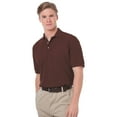 thumbnail image 1 of BlueGeneration Mens Short Sleeve 100% Cotton Pique Polo - Chocolate Large Solid, 1 of 1