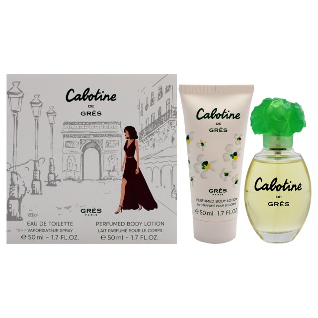 Cabotine de Parfums Gres para mujer: set de regalo de 2 piezas: EDT en aerosol de 1,7 oz y loción corporal de 1,7 oz