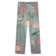 thumbnail image 4 of Oriental Lanterns Lotus Flowers Winter Female Pants Flannel High Waist Women Pants Lady Warm Straight Leg Plush Trousers, 4 of 7