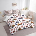 thumbnail image 2 of Castle Fairy Watercolor Splash Motocross Twin Bedding Sets 7-Piece for Teens, Dirt Bike Rider Bedding Comforter Set for Bedroom, Blue Orange Red, 2 of 7