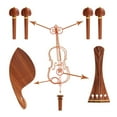 thumbnail image 2 of 4/4 Violin Accessory Parts Set Red Solid Wood with Tailpiece Chin Rest End Pin Tuning Pegs, 2 of 7