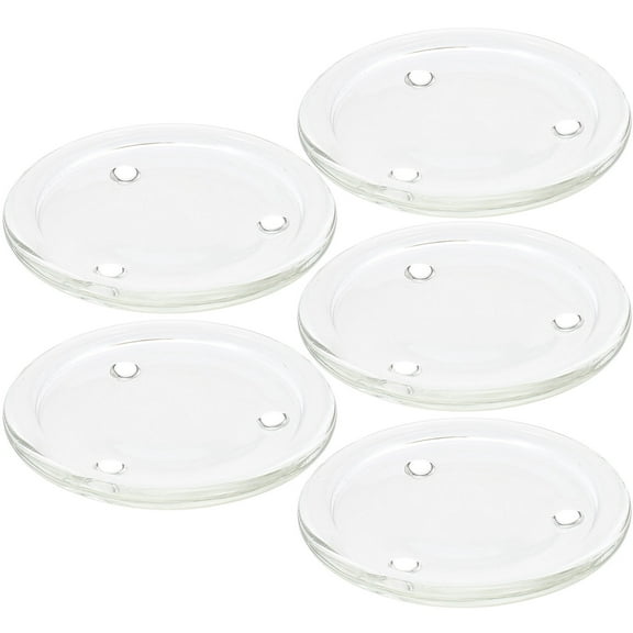 WHAMVOX  5 Pcs Pillar Candle Holder Bowl Pedestal Candleholder Transparent