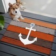 thumbnail image 3 of 2x3 Ft Entryway Area Rug, Nautical Anchor Kitchen Rug Runner Washable Floor Mat, Vintage Orange Brown Wooden Grain Non Slip Indoor Door Mat Throw Carpet for Bathroom Living Room Bedroom, 3 of 8