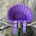 thumbnail image 6 of HBASD Woven Rattan Bike Baskets- Waterproof Bicycle Front D-Shaped Basket | Handlebar Storage Container with 2 Adjustable Leather Straps (Purple), 6 of 10