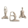 thumbnail image 4 of flameer 3 Pieces Yoga Women Statue Nordic Yoga Figurine Sculpture Ornament for Desk Yoga Sandstone, 4 of 8