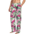thumbnail image 2 of Uemuo Orchids Flowers Pattern Men's Wide Leg Palazzo Lounge Pants with Pockets Light Weight Loose Comfy Casual Pajama Pants-Medium, 2 of 9