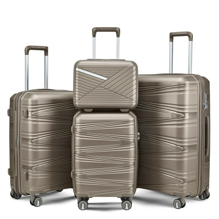 Luggage 4 Piece Sets(14/20/24/28) Hard Shell Lightweight Expandable Suitcase with Spinner Wheels & TSA Lock Travel Luggage Set