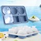 thumbnail image 2 of Bandeja de silicona con tapa, molde para cubitos de hielo de whisky de forma irregular, silicona de grado alimenticio, 6 cavidades grandes para el hogar, la cocina, el bar, el café, las bebidas frías, 2 of 6