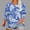 Blue, variant on Viluyesy Plus Size 3/4 Sleeves T-Shirt Women Round Neck Shirt Tops Loose Blouse Blue Size XL