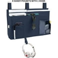 thumbnail image 4 of Bedside Storage Caddy, Dark Blue Bed Organizer Bed Storage Pocket Bedside Organizer Hanging Bed Storage Caddy for College Dorm Room, Hospital Bed Rails, Baby Bed, Camp, 4 of 7