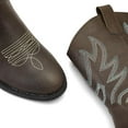 thumbnail image 2 of Kushyshoo Cowboy Boots for Girls and Boys Western Mid-Calf Dark Brown Cowgirl Boots Riding Shoes Size 11, 2 of 6