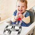 thumbnail image 4 of 304 Stainless Steel Divided Dinner Plate Separate Compartment Tray Anti Mix Food Portion Control Plate Reusable Serving Tray, 4 of 4