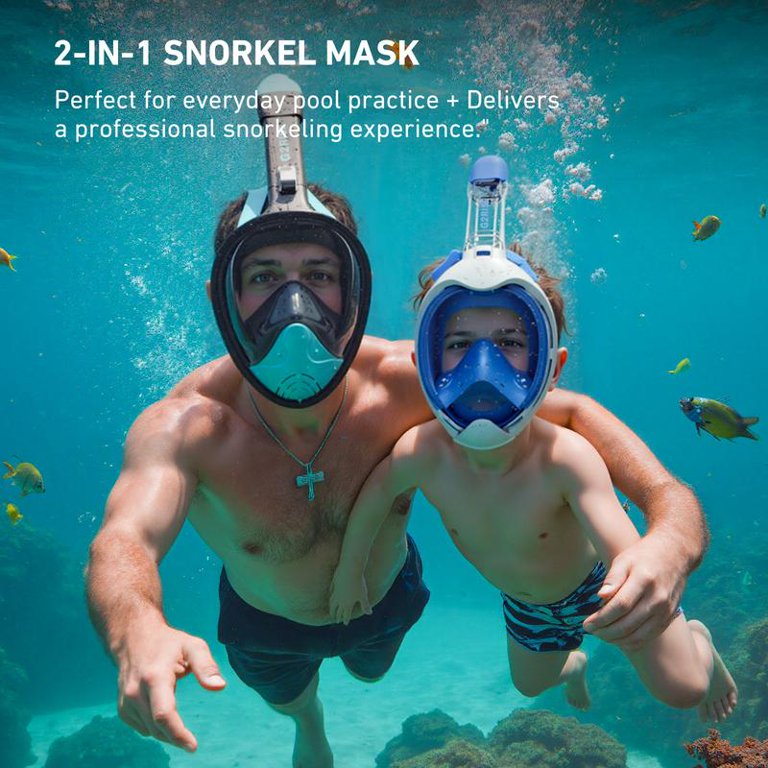 Goggles Swimming Adult G2RISE Kids Full Face Snorkel Mask With Camera ...