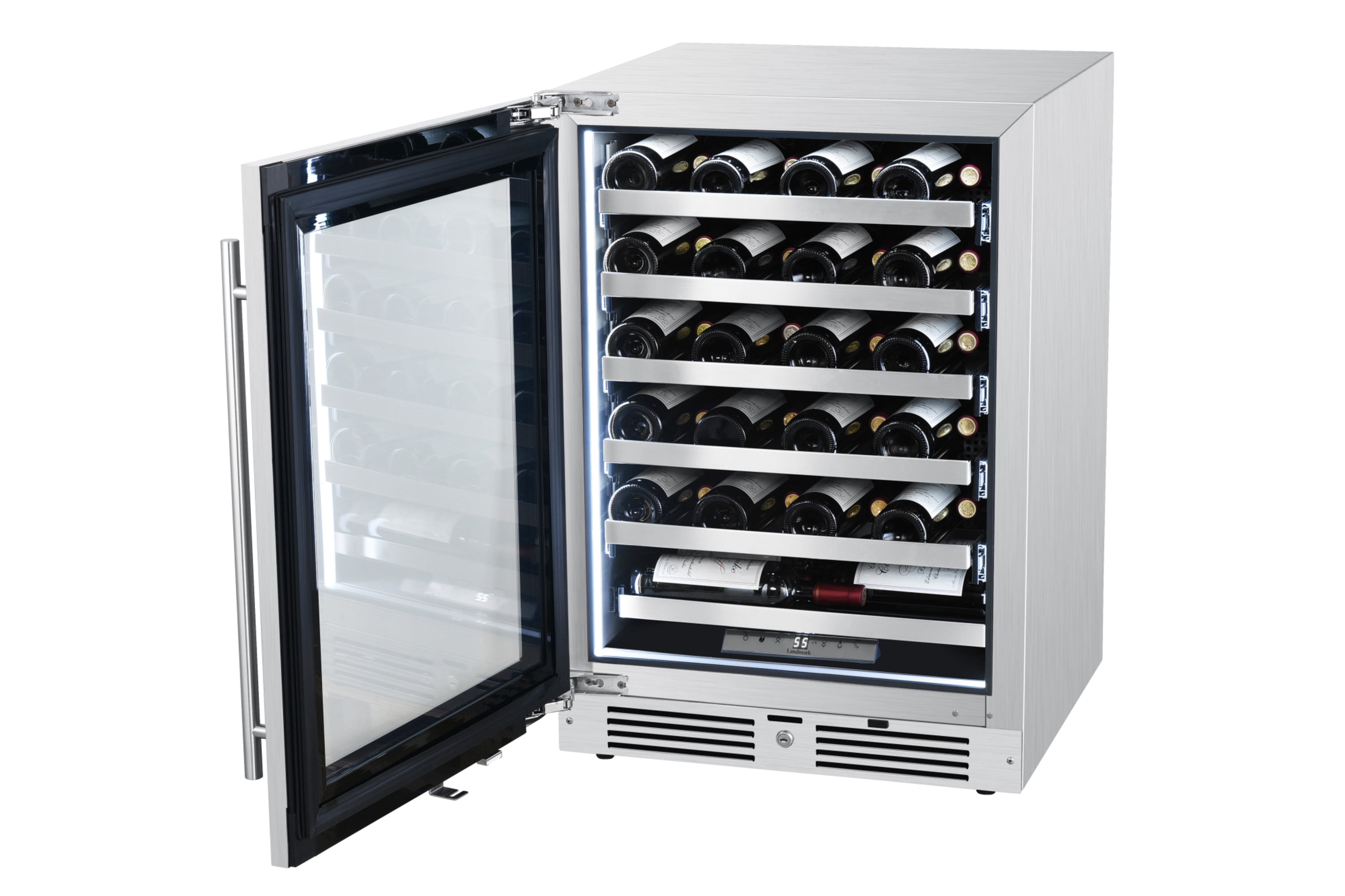 Landmark L3024ui1w-Lh 24" Wide 44 Bottle Capacity Single Zone Wine Cooler - Stainless