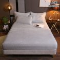 thumbnail image 2 of Drap de Lit en Micro-Polaire Peluche Extra Doux et Confortable en Velours Flanelle Drap-Housse du Dessous 4.9*6.6‘ 3#, 2 of 8