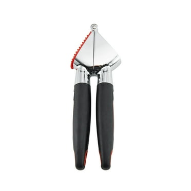 Farberware Soft Grips Stainless Steel Garlic Press with Black Handles