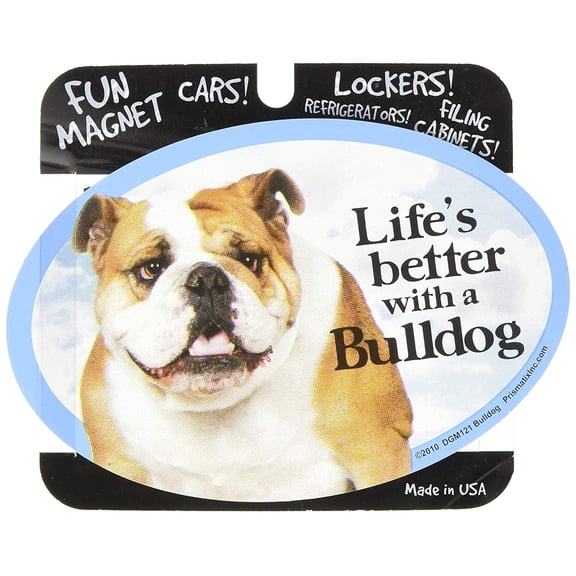 Prismatix Bulldog Oval Dog Magnet – 6 x 4 in, Full Color