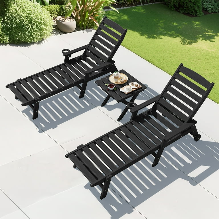 Serwall Outdoor Folding Side Table, Black Adirondack photo 7