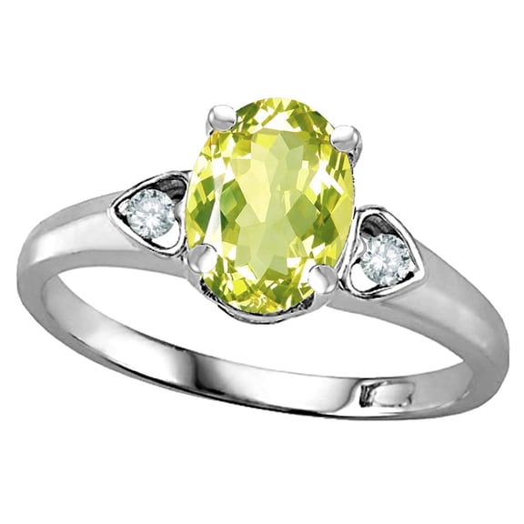 Star K � Oval 8x6 Genuine Lemon Quartz Love Promise Ring