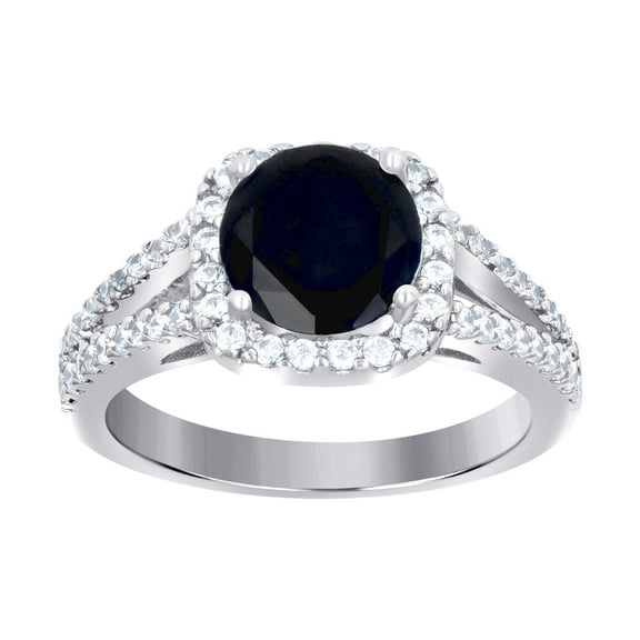 925 Sterling Silver Womens Cubic Zirconia Black Color Center Stone Wedding Engagement Anniversary Band Ring 10x3mm Wide