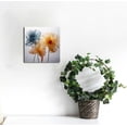 thumbnail image 2 of JRXY  Flower Wall Art for Bathroom Bedroom Living Room Blue Orange Pink Green Flowers Wall Decor Floral Painting Canvas Print Picture Framed Artwork Ready to Hang 12x12 in, 2 of 4