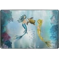 thumbnail image 4 of Dreamtimes Mermaids Dolphins Turtle Area Rug, 36"x24" Sea Underwater World Non-Slip Washable Indoor Door Mat, Absorbent Floor Mat for Bedroom Kitchen Entryway Bathroom, 4 of 7