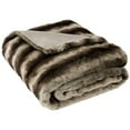 thumbnail image 2 of SAFAVIEH Coco Striped Faux Fur Throw, 50" x 60", Milk/Chocolate, 2 of 2