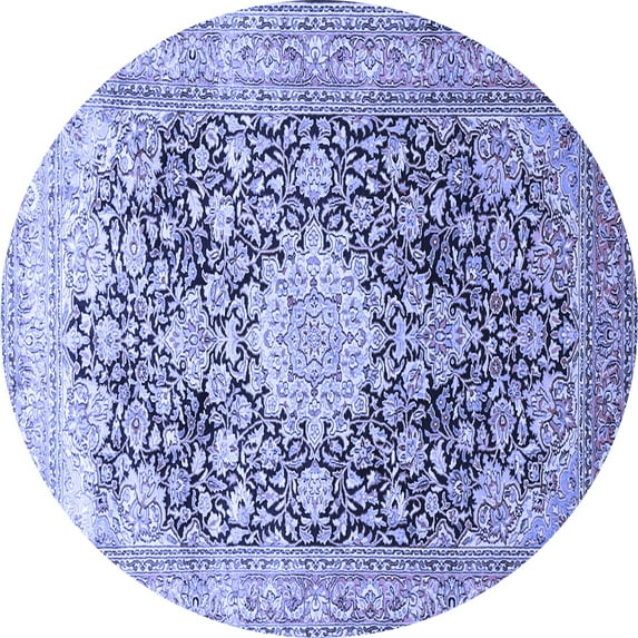 Ahgly Company Indoor Round Medallion Blue Traditional Area Rugs, 6' Round